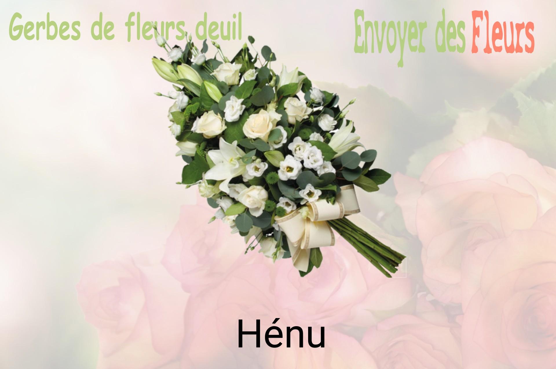 Gerbe de fleurs de deuil livrée à Hénu